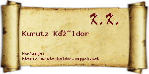 Kurutz Káldor névjegykártya